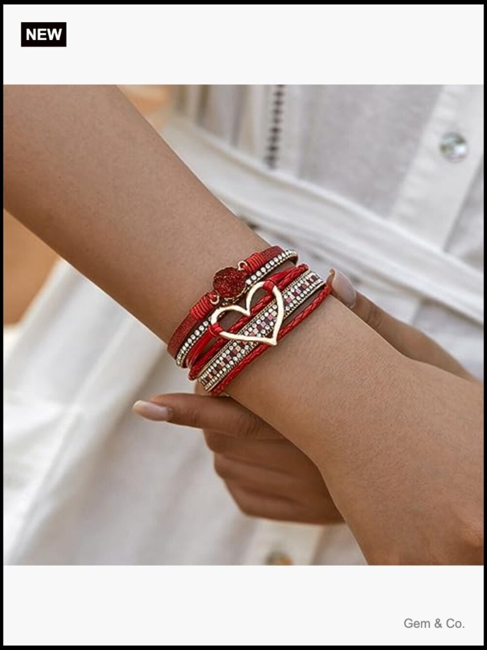 Boho Leather Wrap Multi-Layer Pearl Crystal Bracelet Bangle Jewelry - Picture 2 of 7